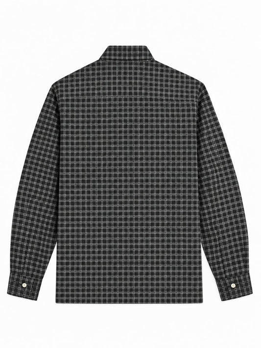 Premium Black Plaid Boxy Fit Graphic Shirt