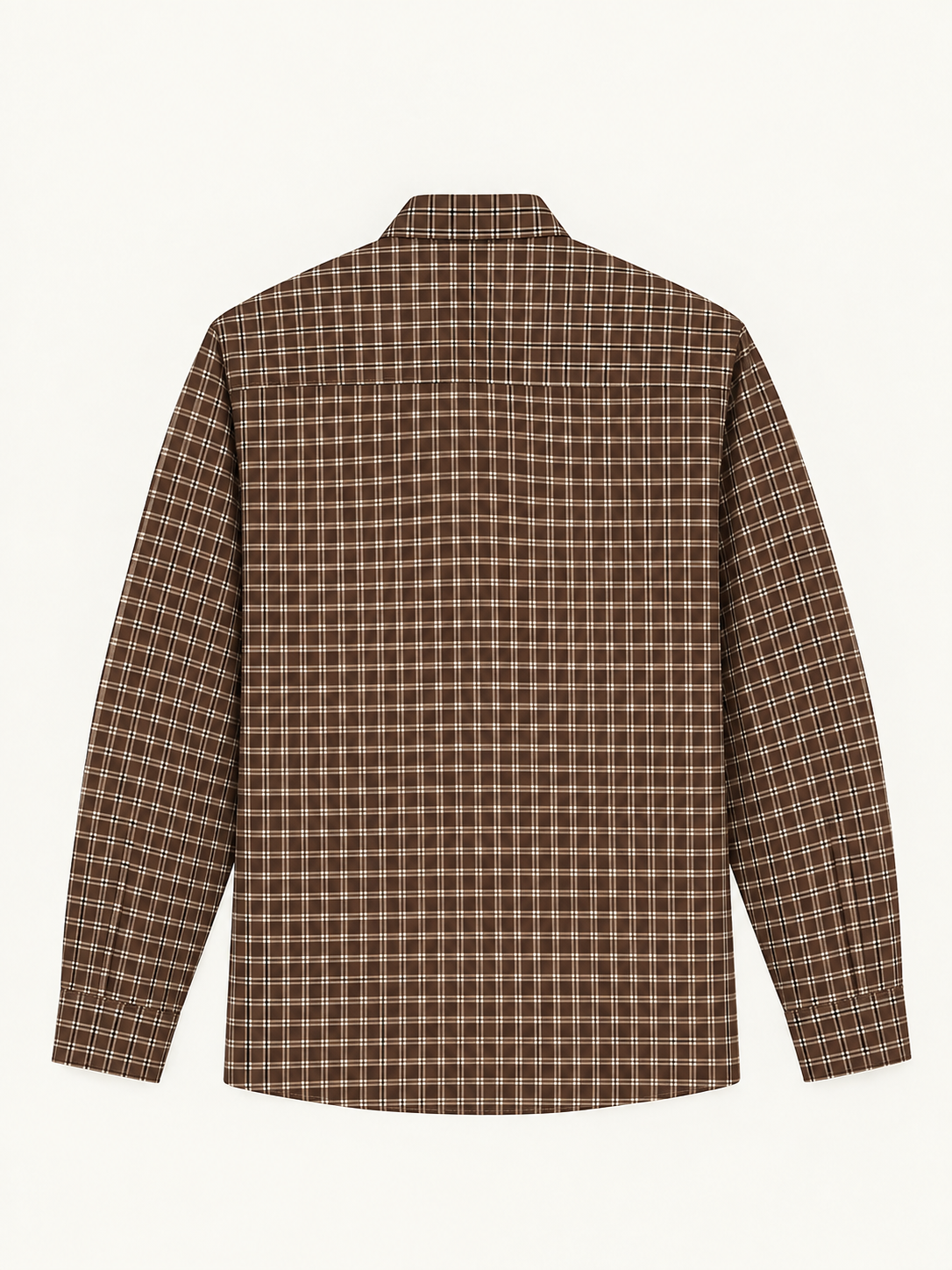 El Pelo Brown Plaid Printed Full Sleeve Boxy Shirt