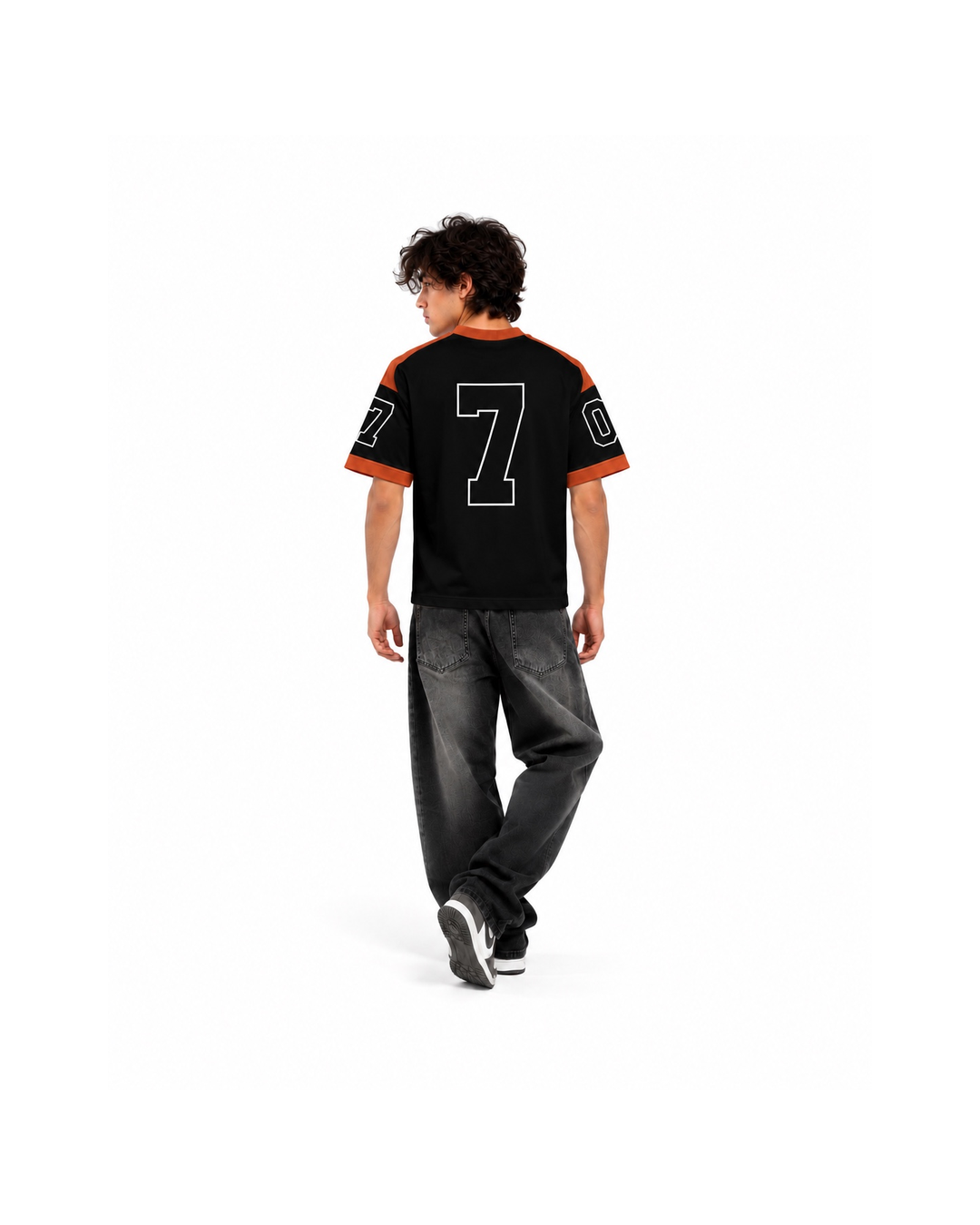 Premium Racing Streetwear T-Shirt – Black & Orange “Street Tide”