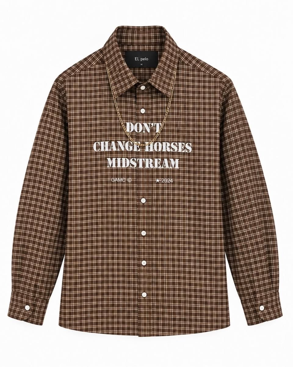 Premium Plaid Boxy Fit Graphic Shirt
