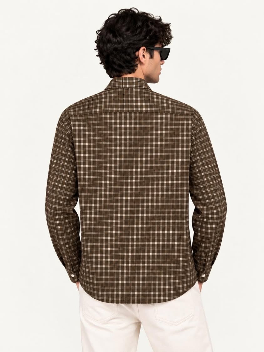 Premium Plaid Boxy Fit Graphic Shirt