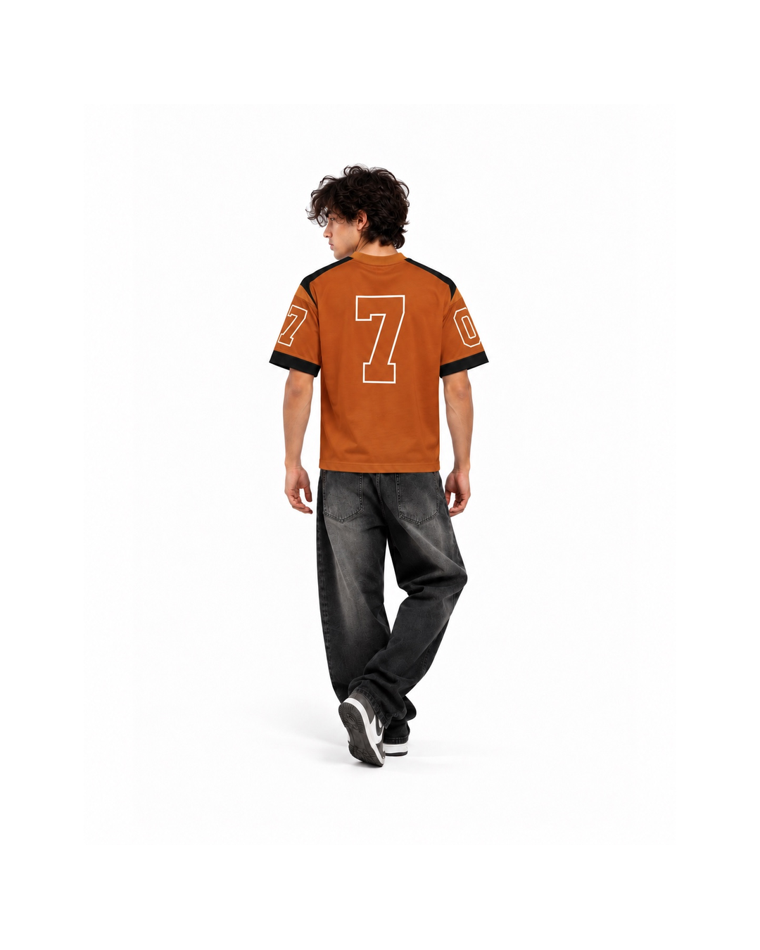 Premium Racing Streetwear T-Shirt – Burnt Orange & Black “Street Tide”