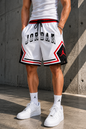 Men's Premium White, Red & Black Basketball Shorts
