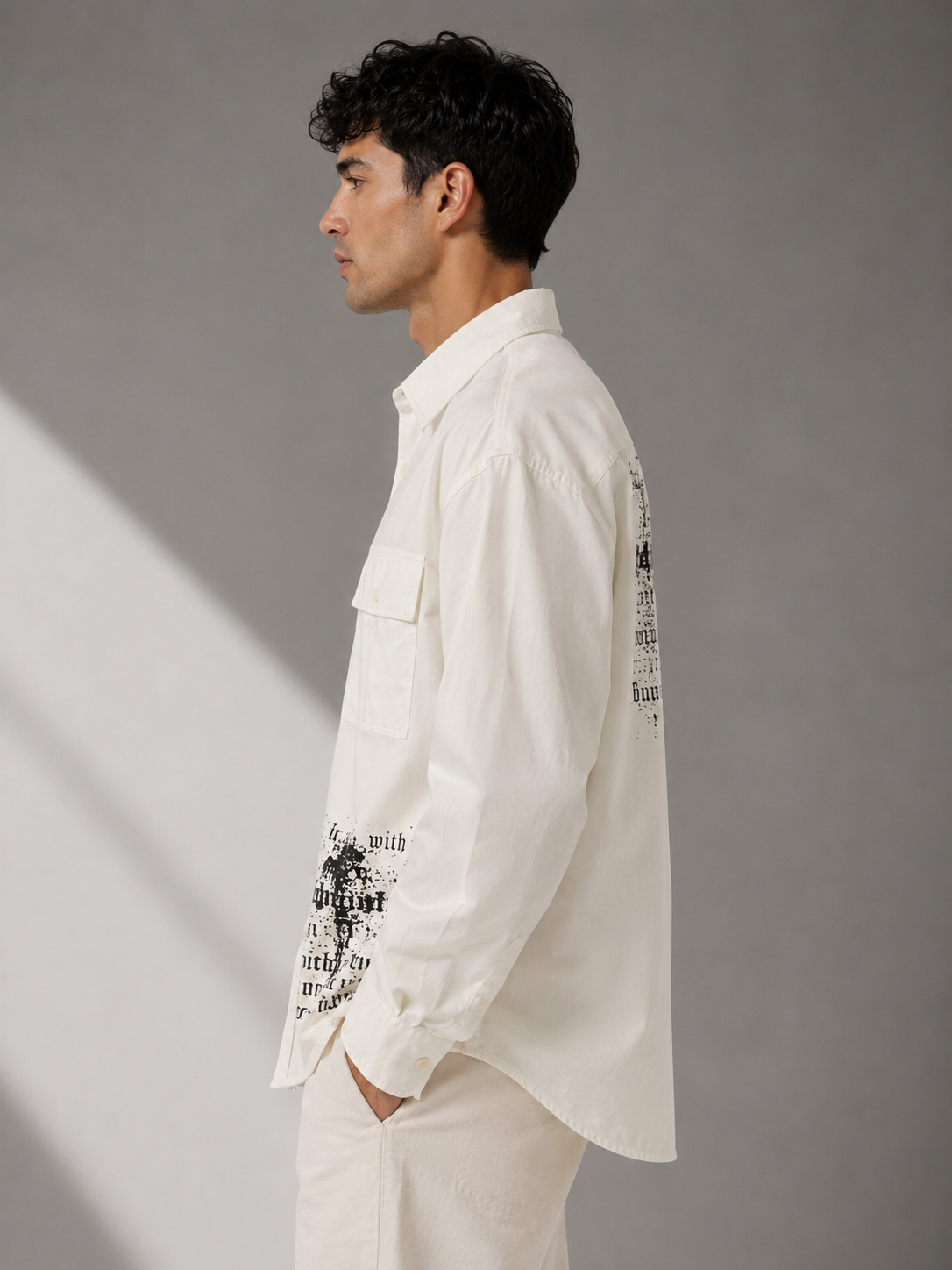 ELVUE Oversized Graphic Statement Shirt