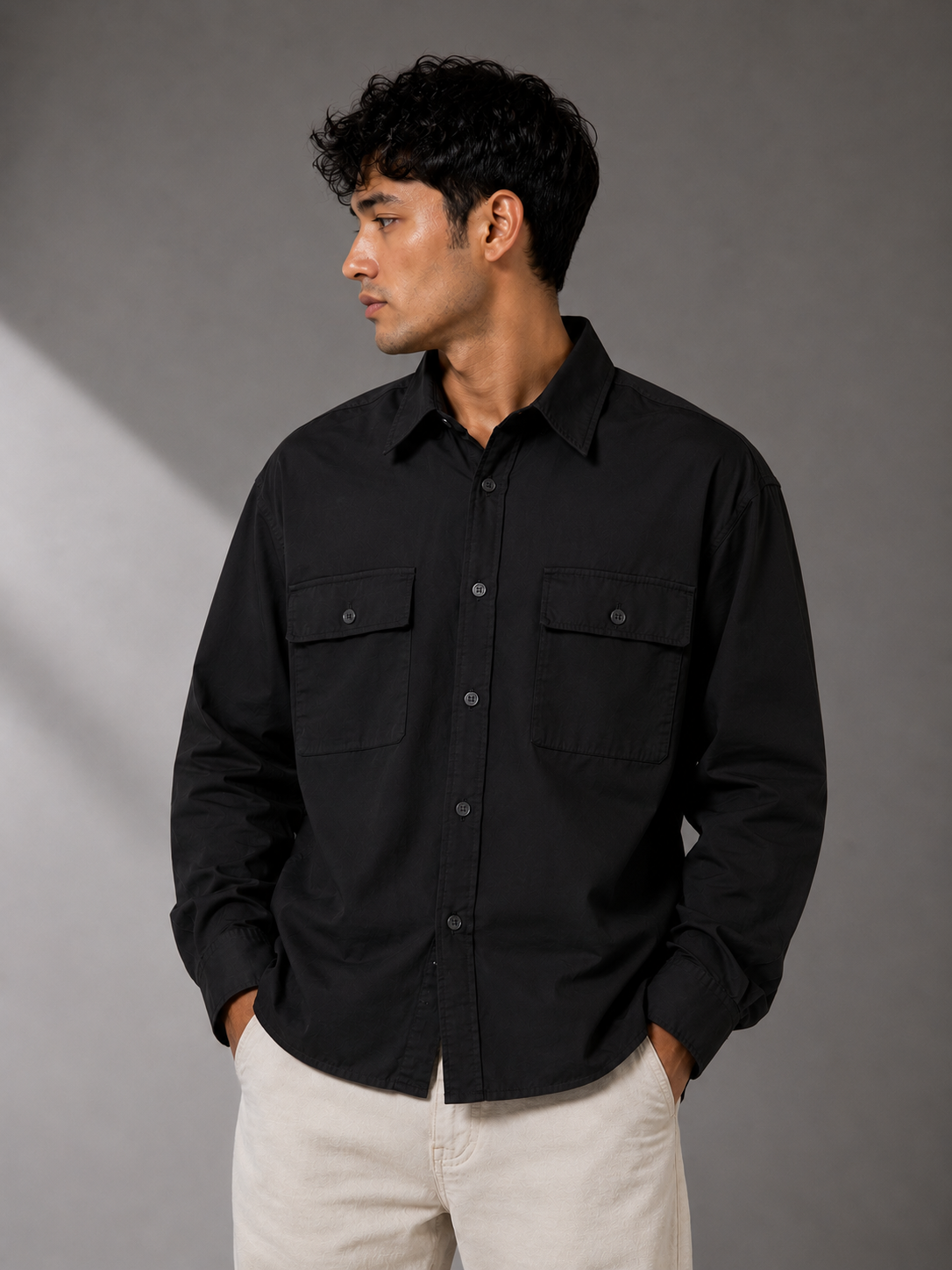 ELVUE Oversized Graphic Statement Shirt