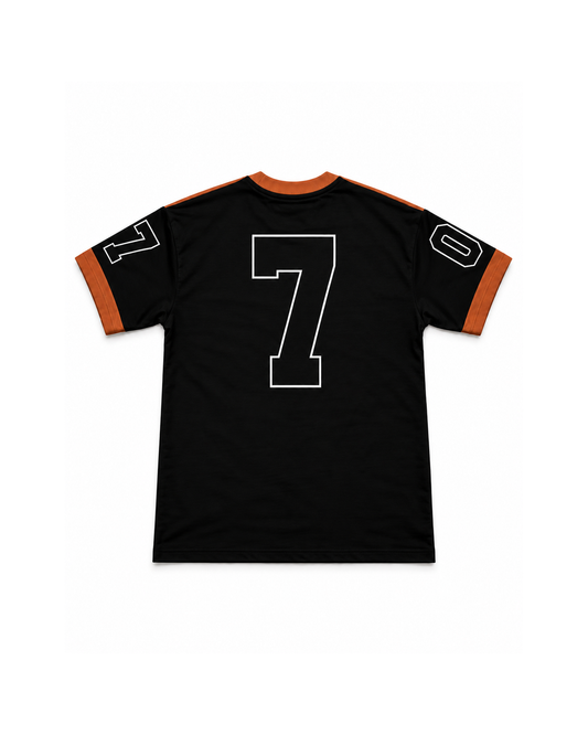 Premium Racing Streetwear T-Shirt – Black & Orange “Street Tide”